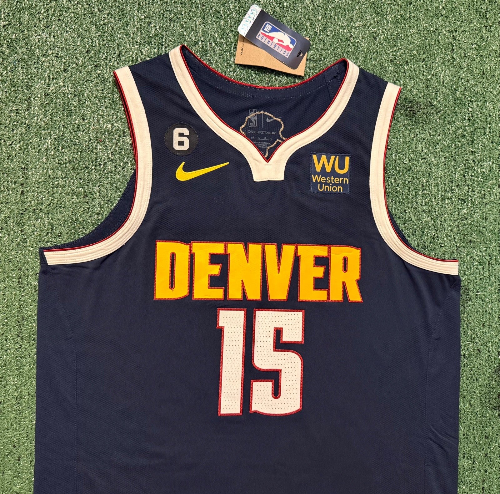 Nikola Jokic Denver Nuggets Jersey #15 Nike ADV Authentic Navy Size 48 (L) NBA