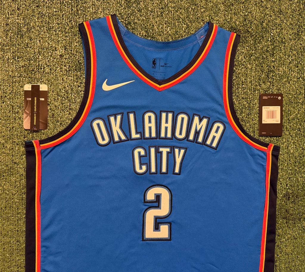 Shai Gilgeous-Alexander Oklahoma City Thunder Jersey #2 Nike VaporKnit Authentic Blue Size 48 (L) NBA