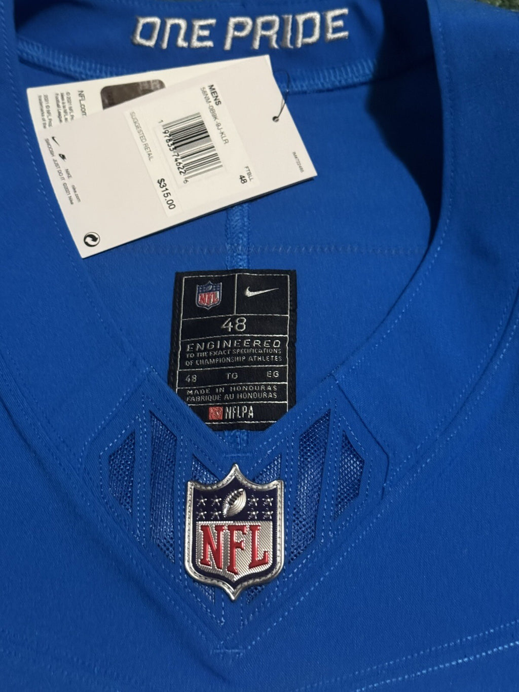 Jared Goff Detroit Lions Jersey #16  Nike Vapor FUSE Elite Blue Size 48 (XL) NFL