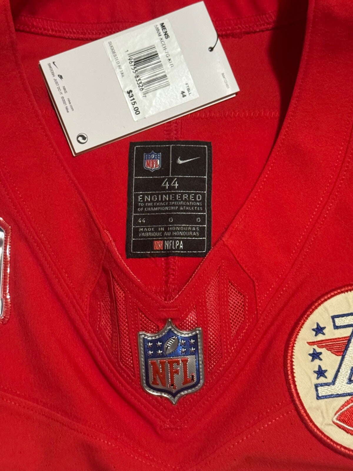 Travis Kelce Kansas City Chiefs Jersey #87 Nike Vapor Fuse Elite Red Size 44 (L) NFL