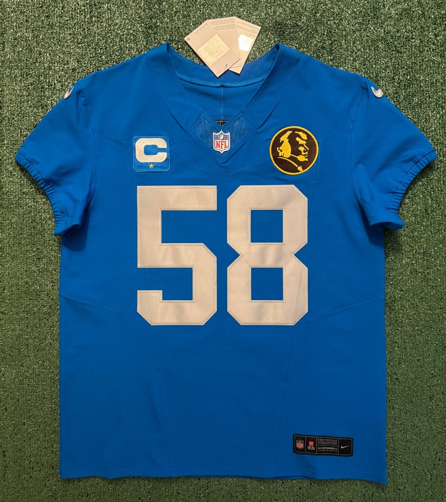 Penei Sewell Detroit Lions Jersey #58 Nike Vapor FUSE Elite Blue 44 (Large) NFL