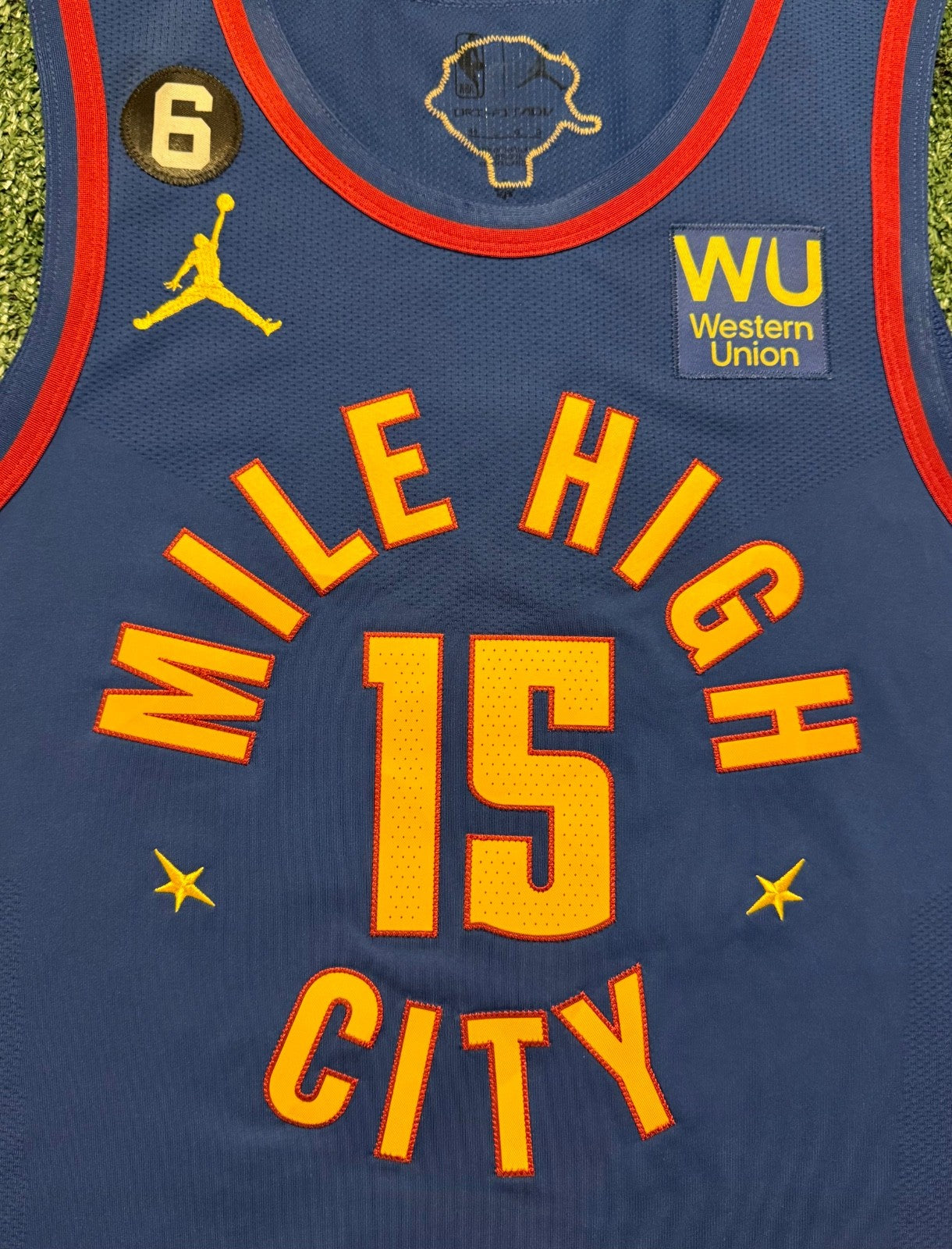 Nikola Jokic Denver Nuggets Jersey #15 Nike ADV Authentic Blue Size 48 (L) NBA