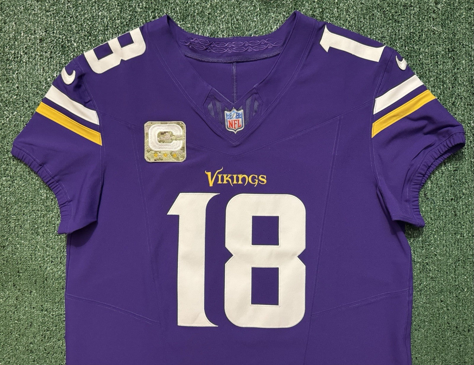 Justin Jefferson Minnesota Vikings Jersey #18 Nike Vapor FUSE Elite Purple Size 44 (Large) NFL