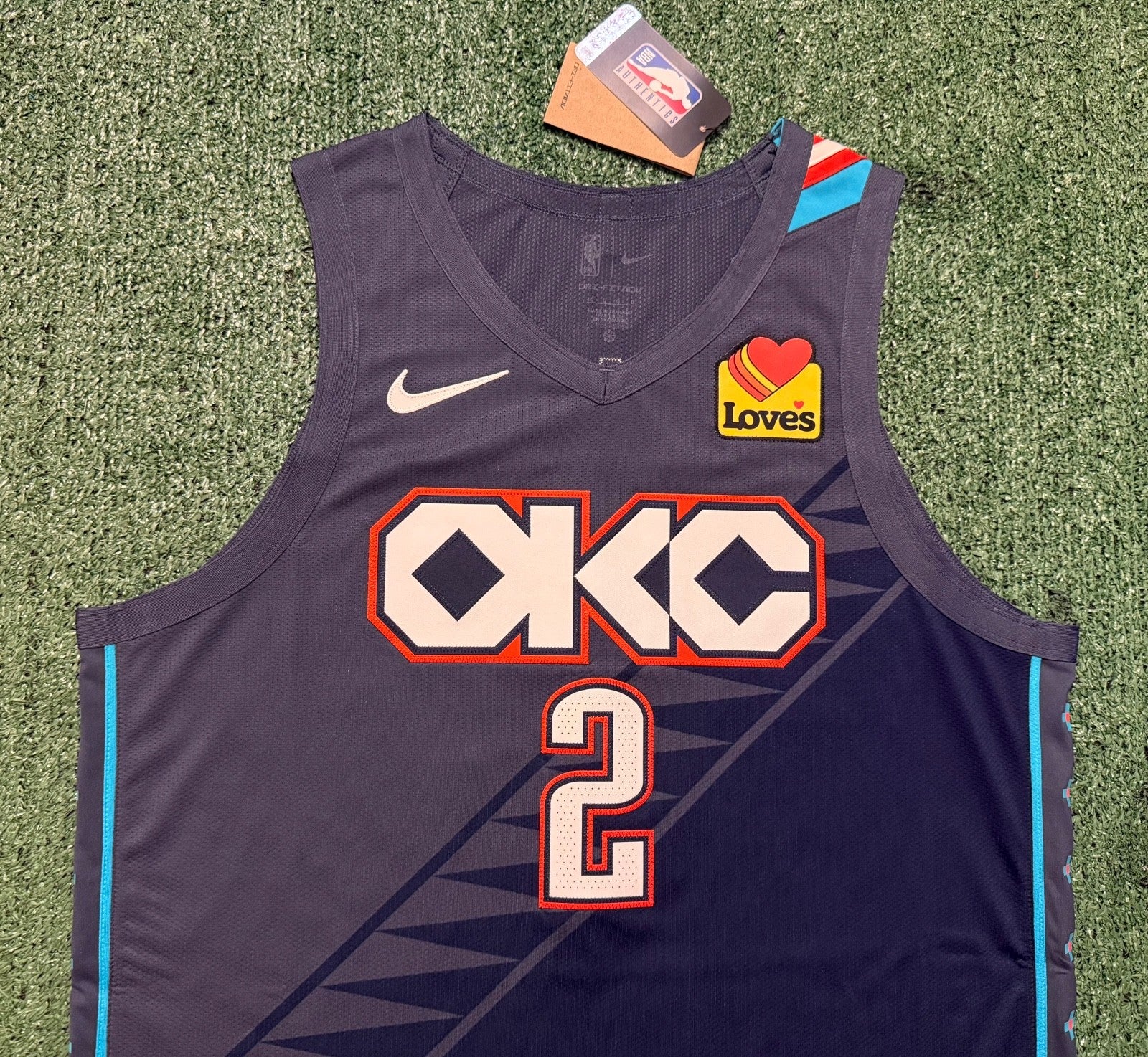 Shai Gilgeous-Alexander Oklahoma City Thunder Jersey #2 Nike ADV Authentic Blue Size 48 (L) NBA