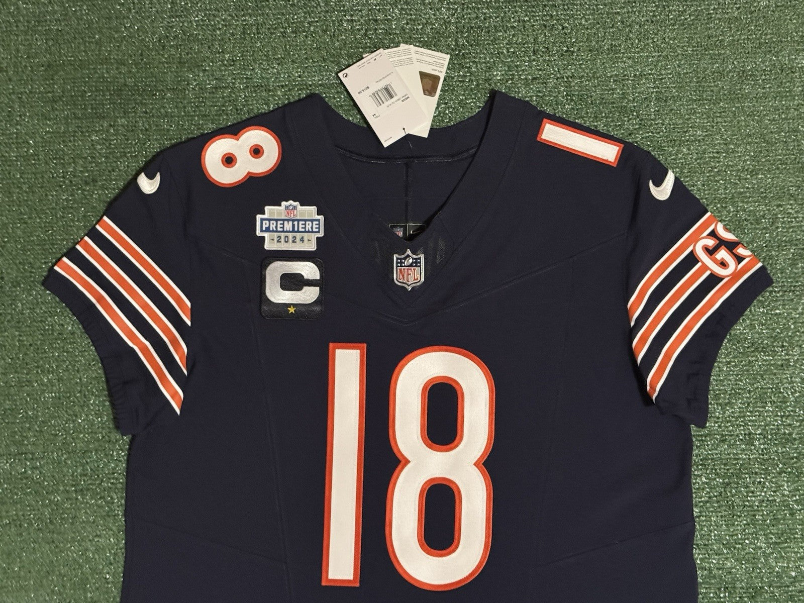 Caleb Williams Chicago Bears Jersey #18 Nike Vapor FUSE Elite Navy Size 44 (Large) NFL