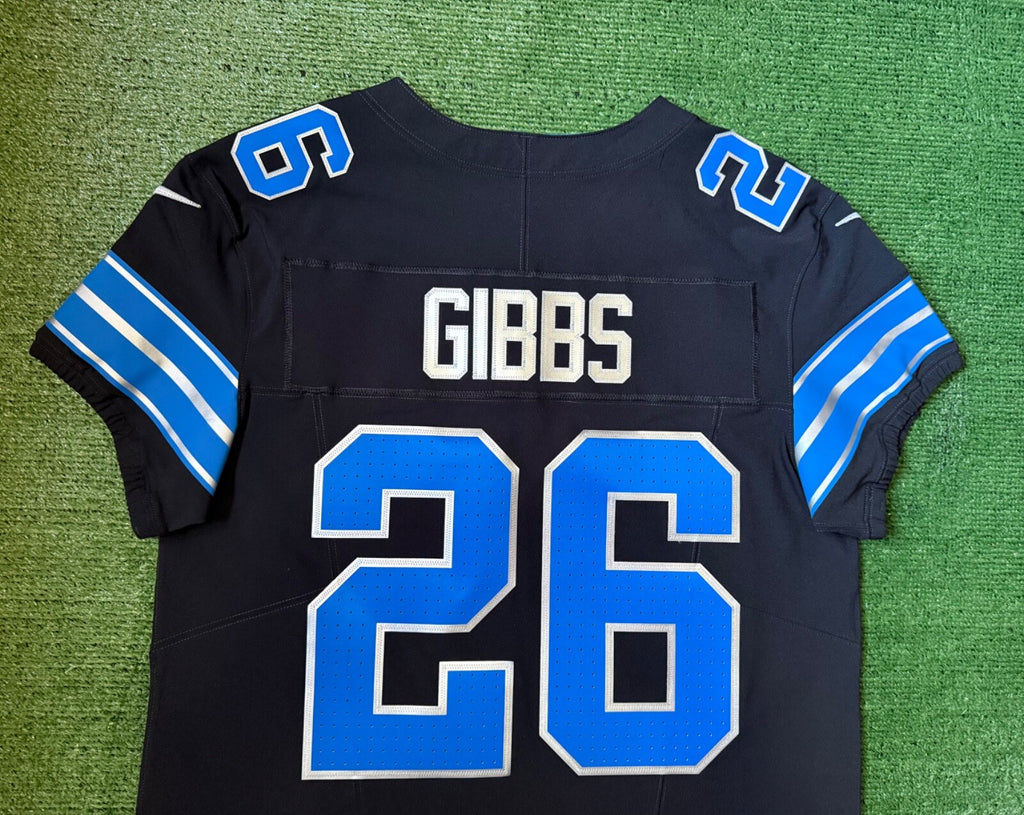 Jahmyr Gibbs Detroit Lions Jersey #26 Nike Vapor FUSE Elite Black Size 44 (Large) NFL