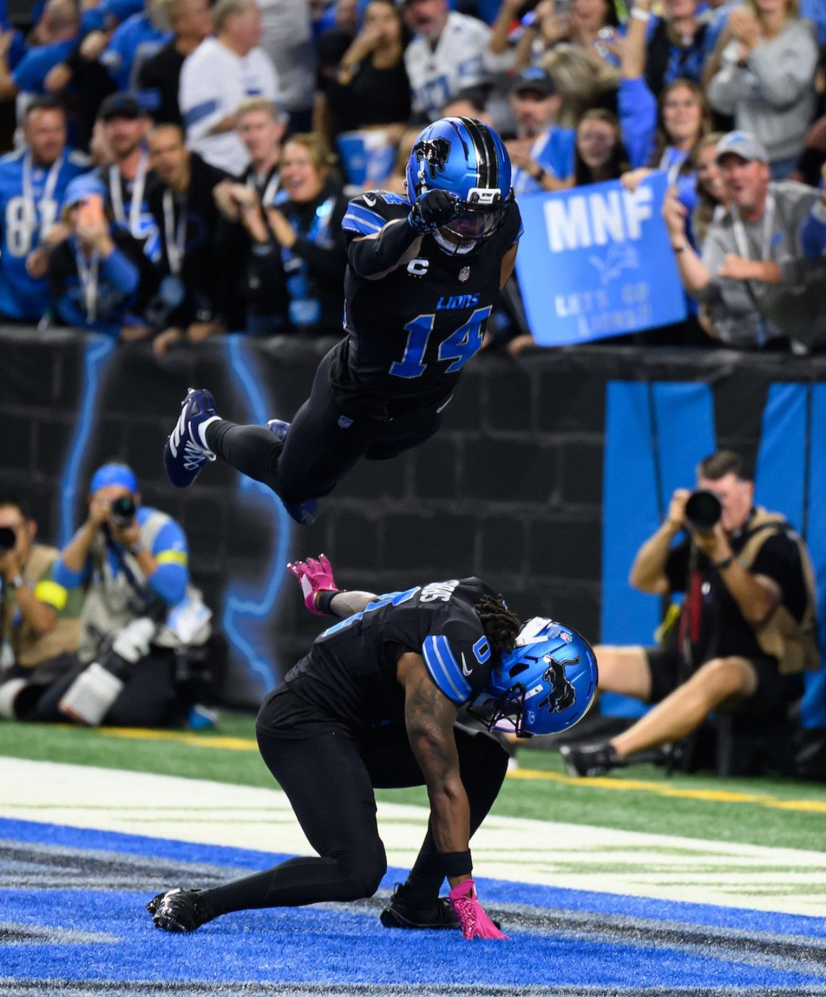 Amon Ra St Brown Detroit Lions Jersey #14 Nike Vapor FUSE Elite Black Size 40 (Medium) NFL