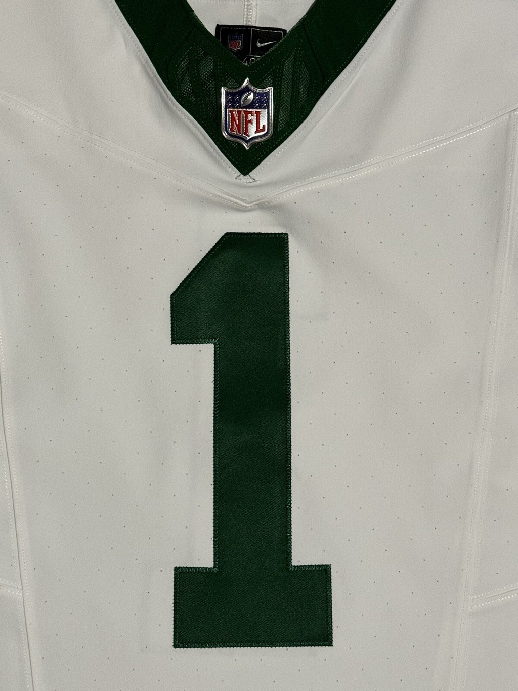Sauce Gardner New York Jets Jersey #1 Nike Vapor Fuse Elite White Size 40 (M) NFL