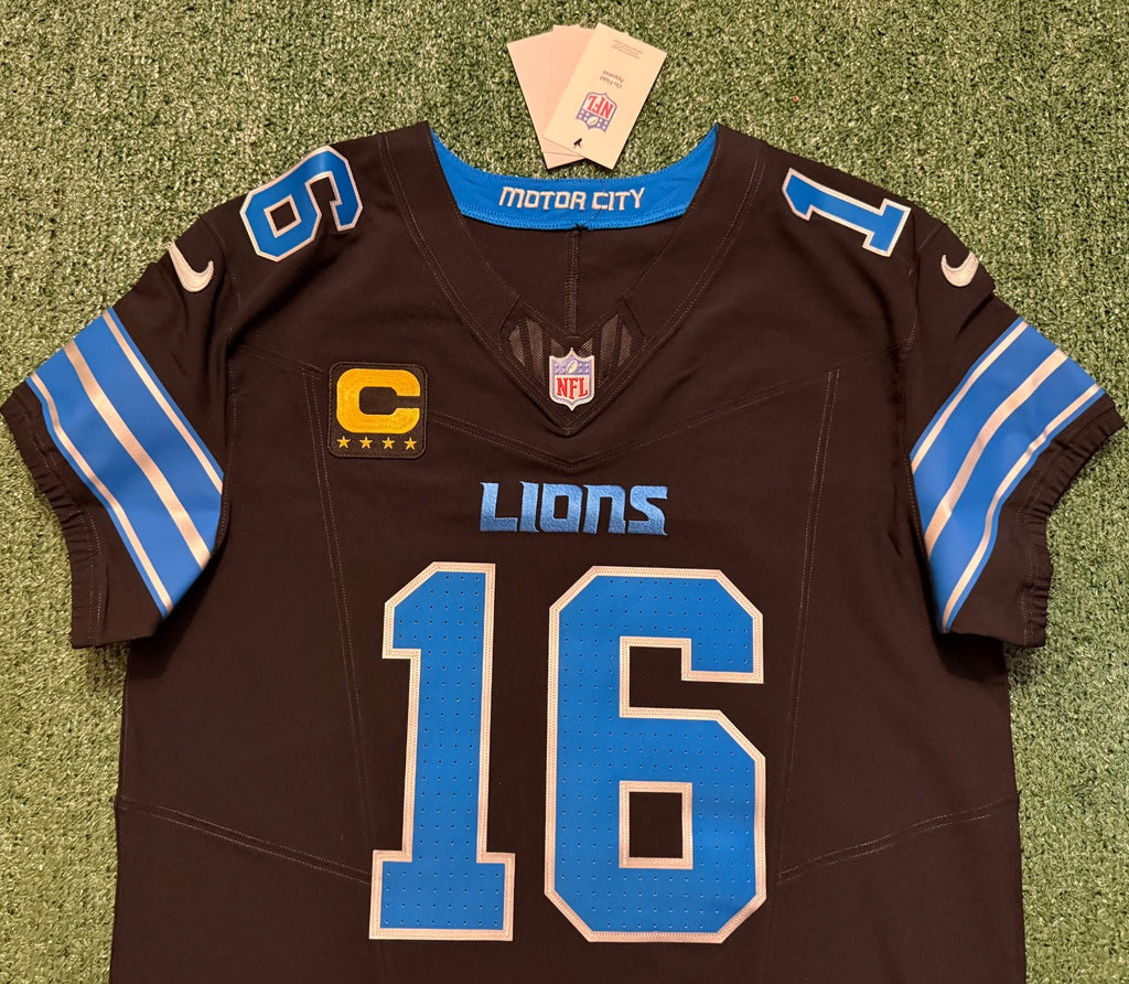 Jared Goff Detroit Lions Jersey #16  Nike Vapor FUSE Elite Black Size 44 (Large) NFL