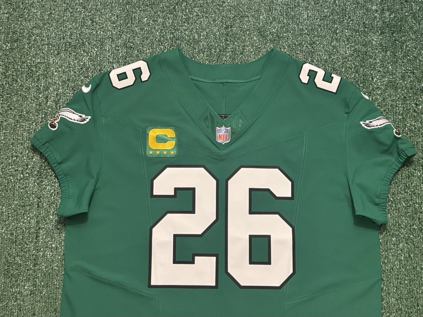 Saquon Barkley Philadelphia Eagles Jersey #26 Nike Vapor FUSE Elite Kelly Green Size 48 (XL) NFL