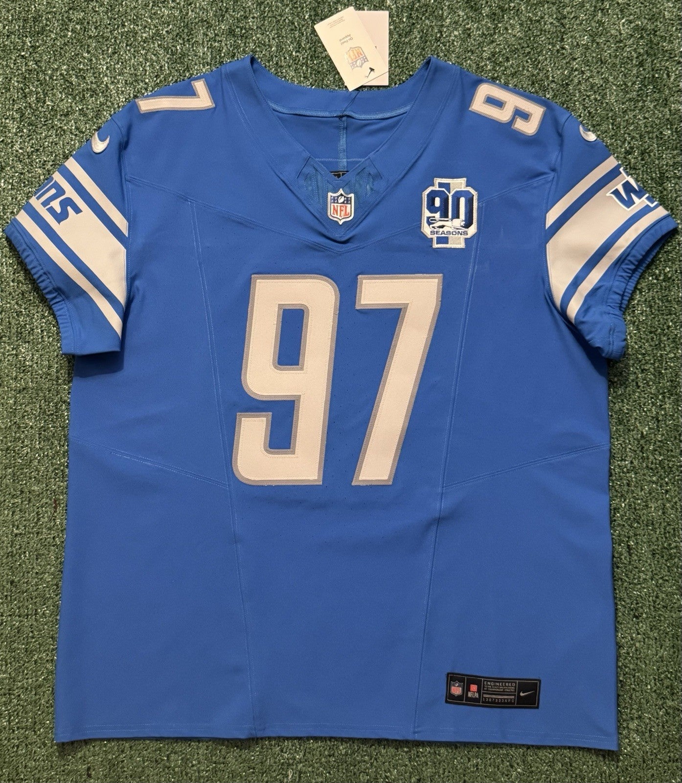 Aidan Hutchinson Detroit Lions Jersey #97 Nike Vapor FUSE Elite Blue size 48 (XL) NFL
