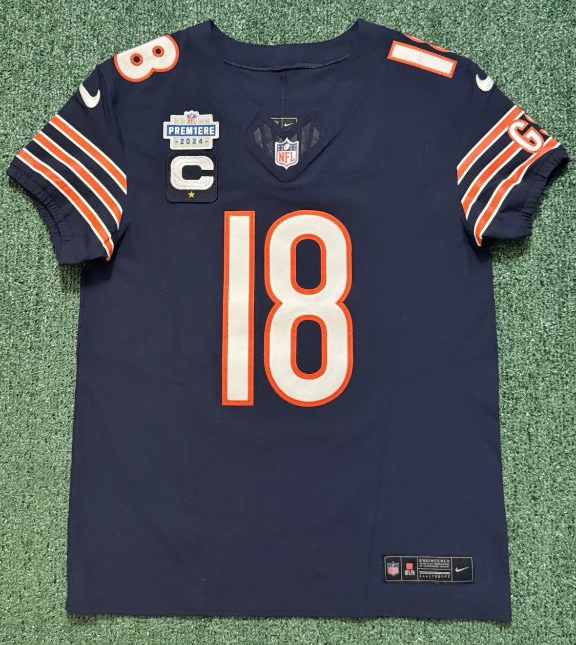 Caleb Williams Chicago Bears Jersey #18 Nike Vapor FUSE Elite Navy Size 40 (Medium) NFL
