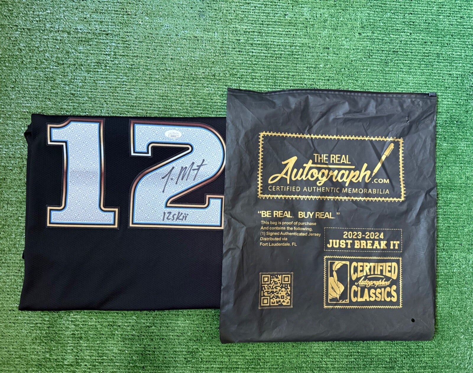 Ja Morant Memphis Grizzlies Autographed Jersey #12 Nike ADV Authentic Blue Size 48 (L) NBA