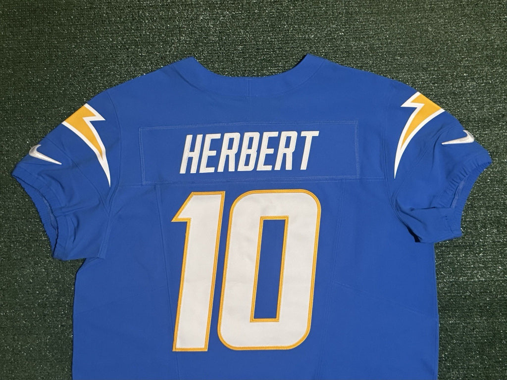 Justin Herbert Los Angeles Chargers Jersey #10 Nike Vapor Fuse Elite Blue Size 48 (XL) NFL