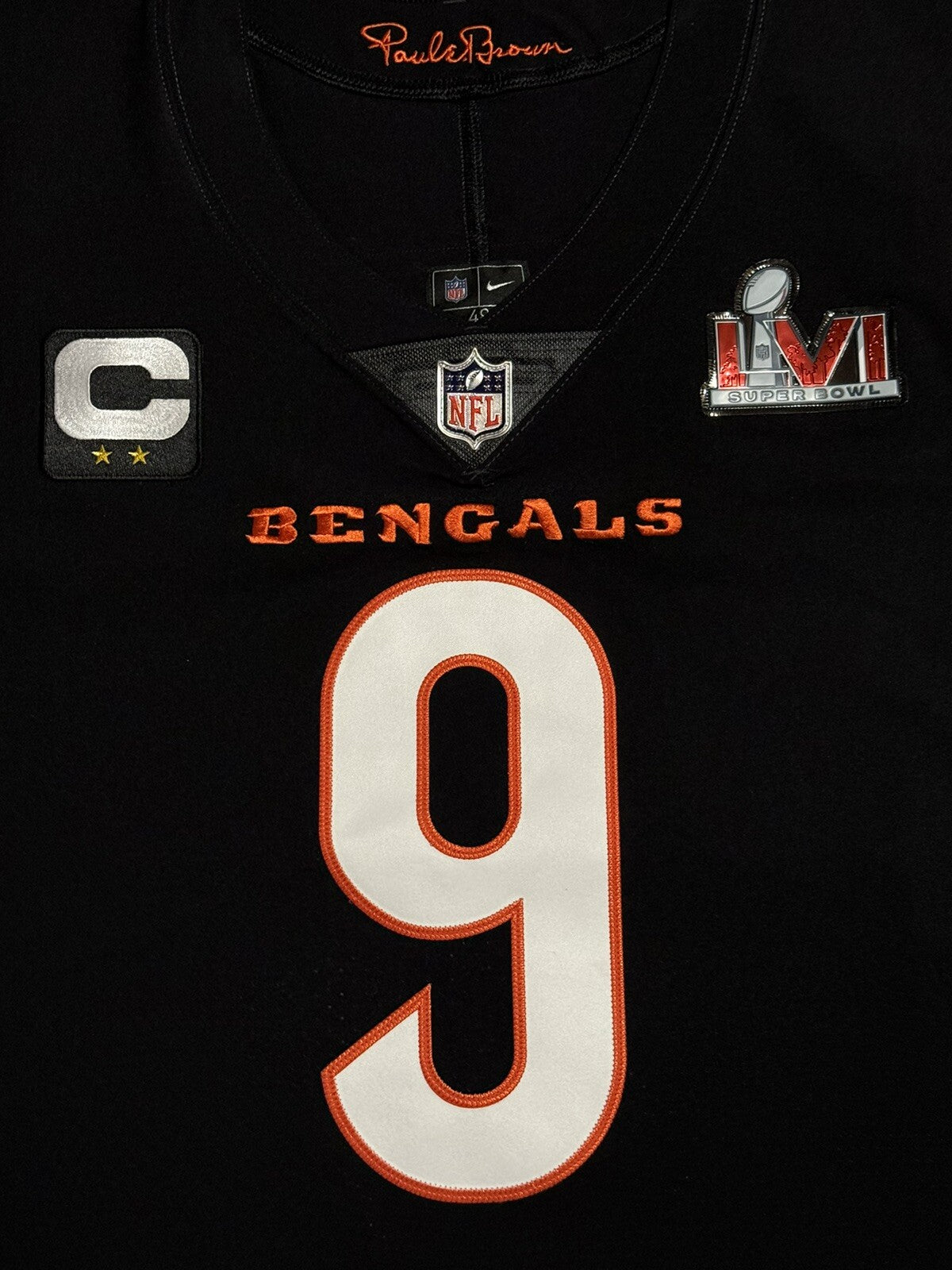 Joe Burrow Cincinnati Bengals Jersey #9 Nike Vapor Elite Black Size 48 (XL) NFL