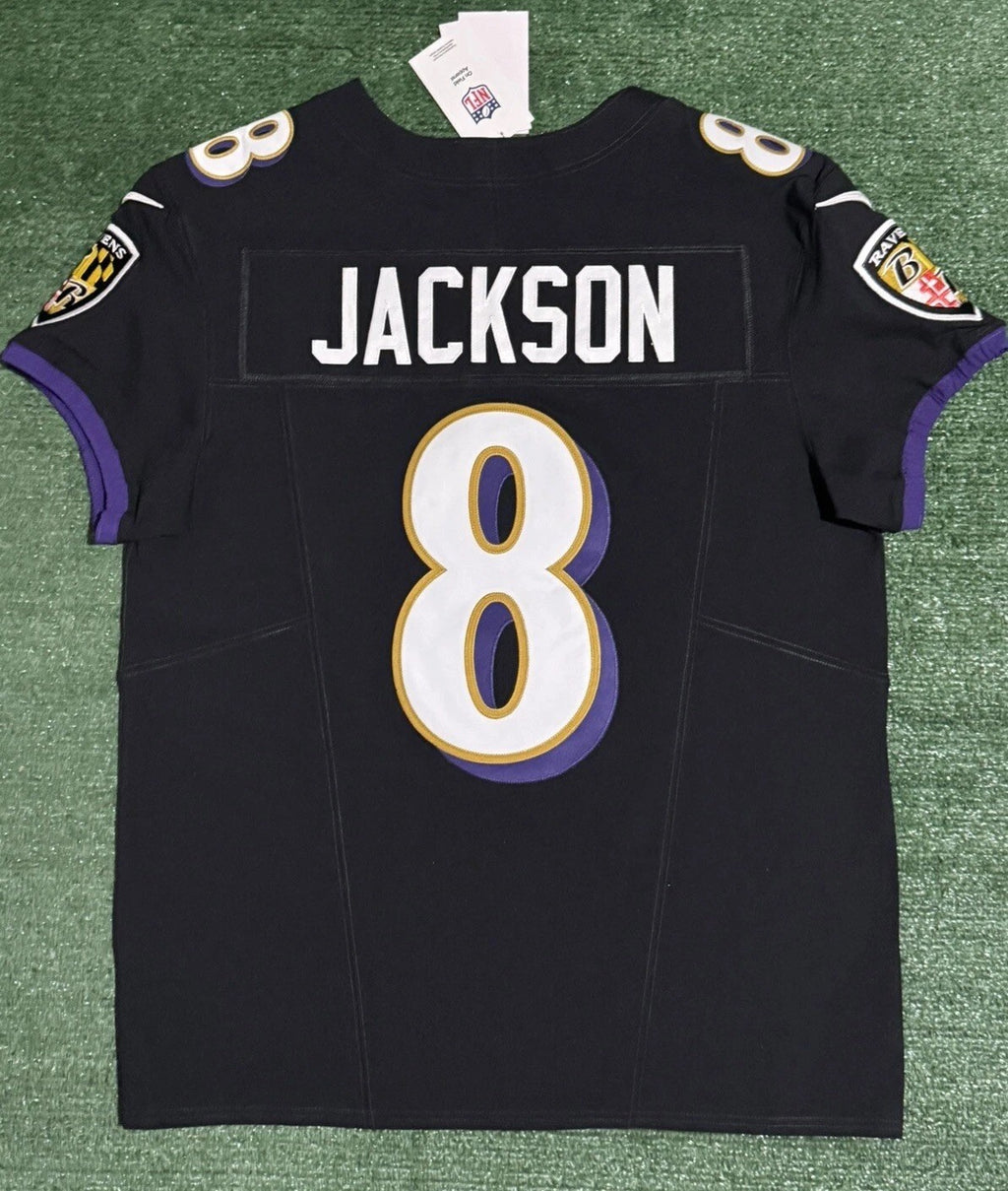 Lamar Jackson Baltimore Ravens Jersey #8 Nike Vapor FUSE Elite Black Size 44 (L) NFL