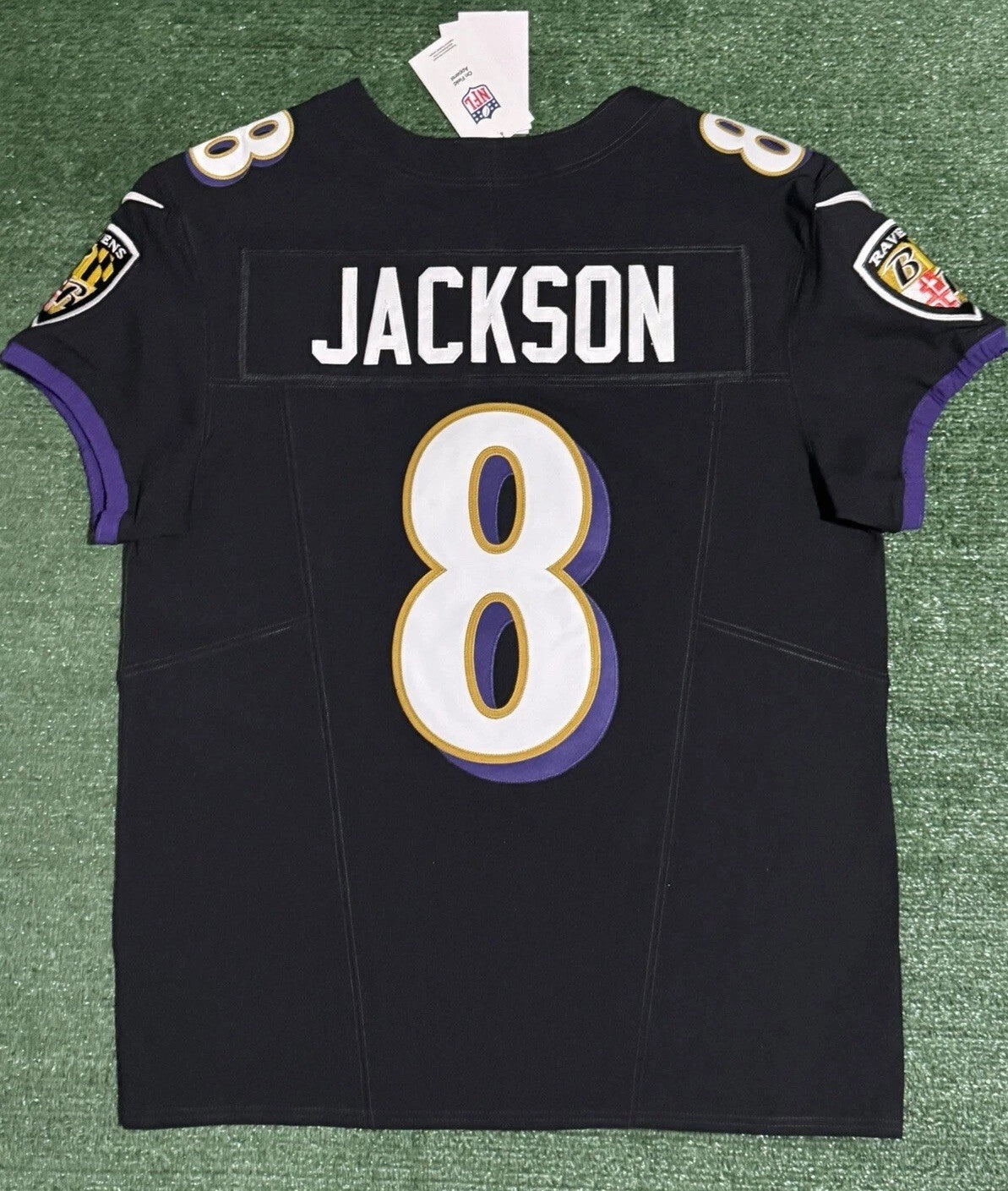 Lamar Jackson Baltimore Ravens Jersey #8 Nike Vapor FUSE Elite Black Size 44 (L) NFL