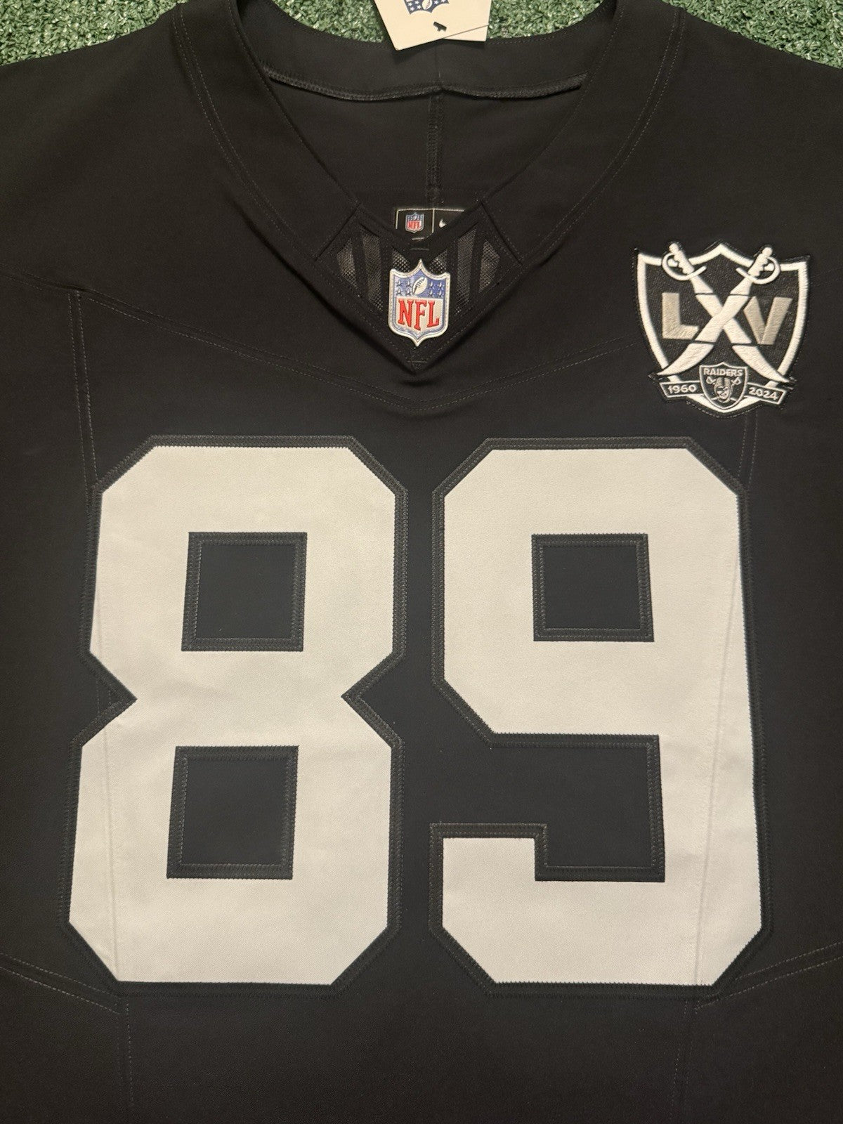 Brock Bowers Las Vegas Raiders Jersey #89 Nike Vapor Fuse Elite Black Size 48 (XL) NFL