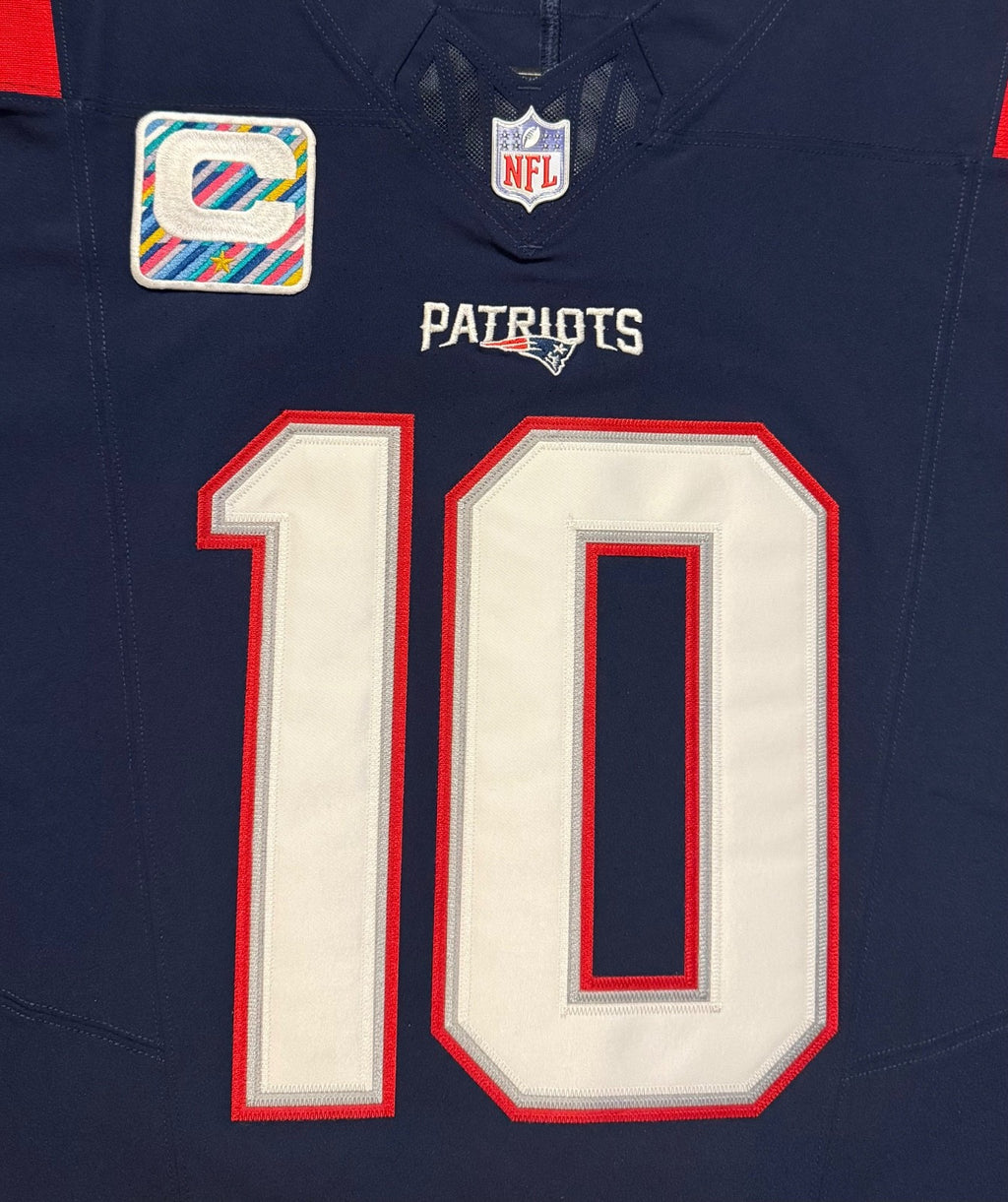 Drake Maye New England Patriots Jersey #10 Nike Vapor Fuse Elite Blue Size 48 (XL) NFL