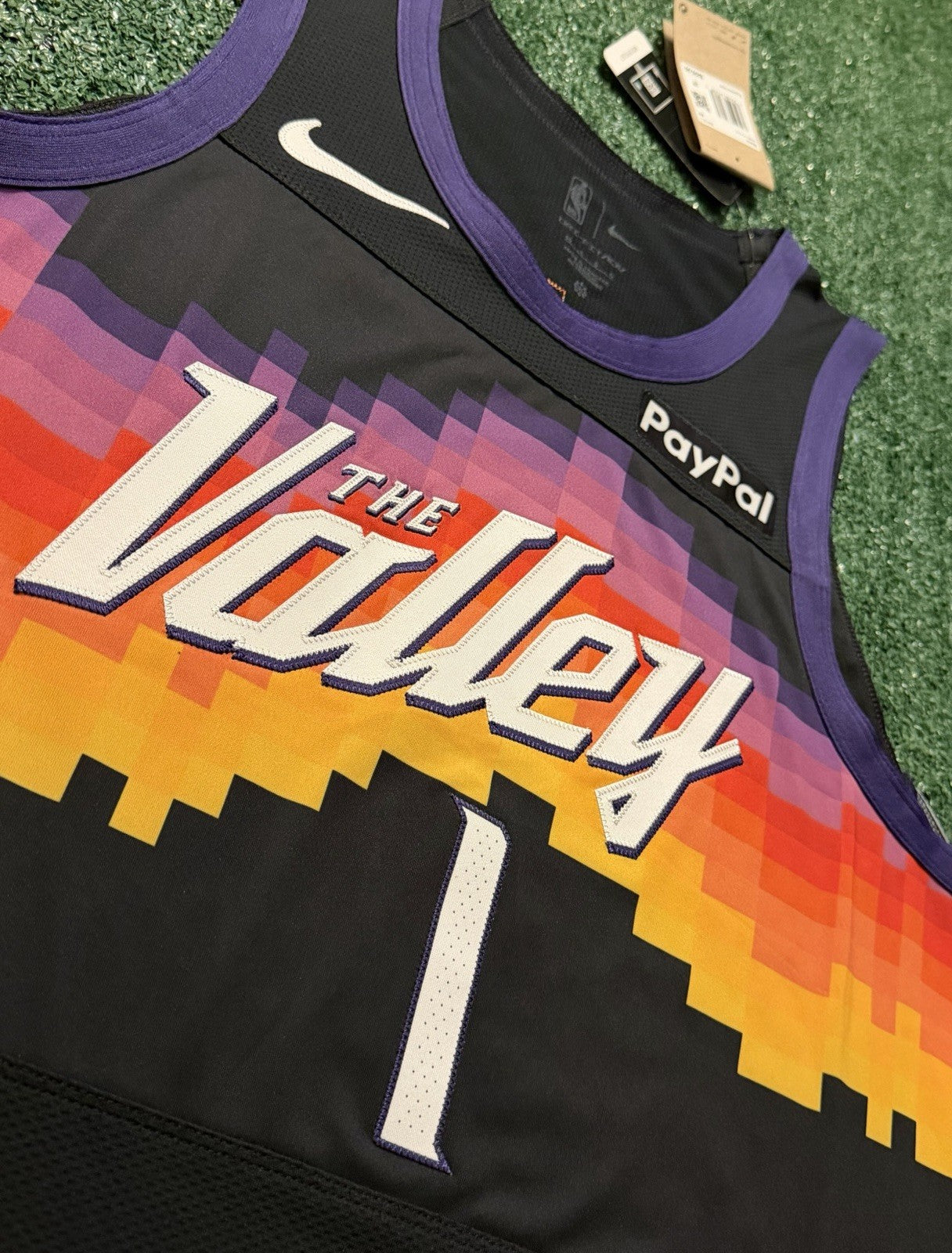 Devin Booker Phoenix Suns Jersey #1 Nike ADV Authentic Black Size 48 (L) NBA