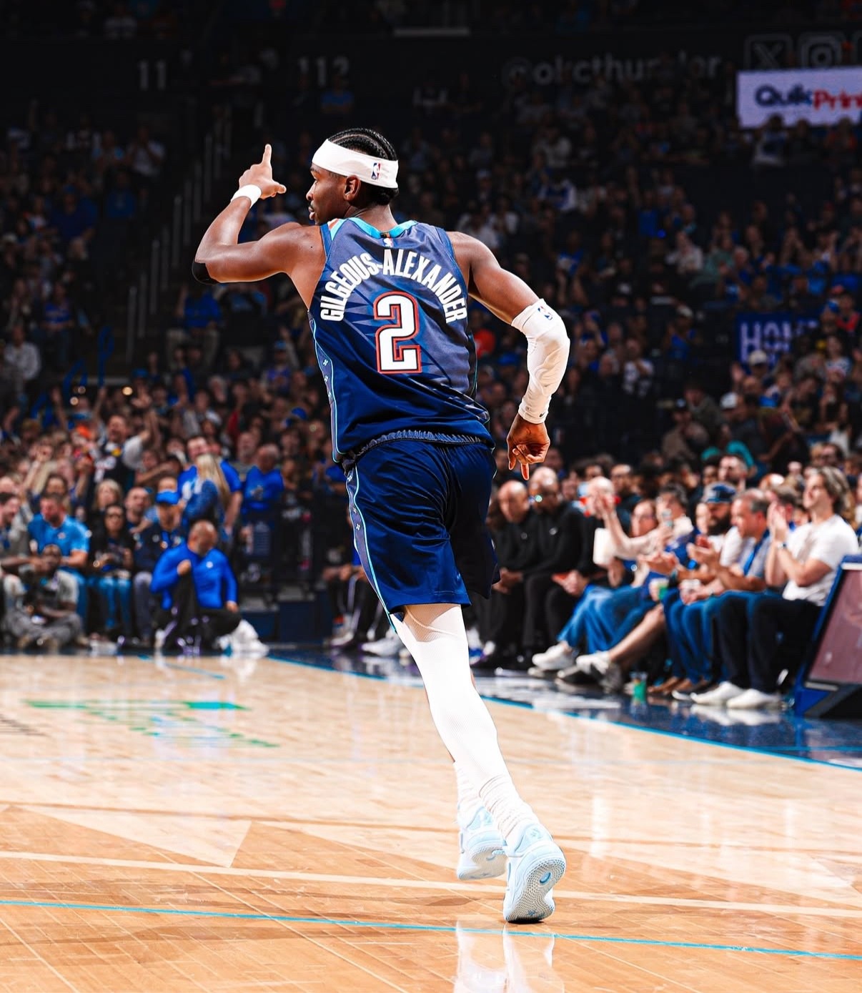 Shai Gilgeous-Alexander Oklahoma City Thunder Jersey #2 Nike ADV Authentic Blue Size 48 (L) NBA