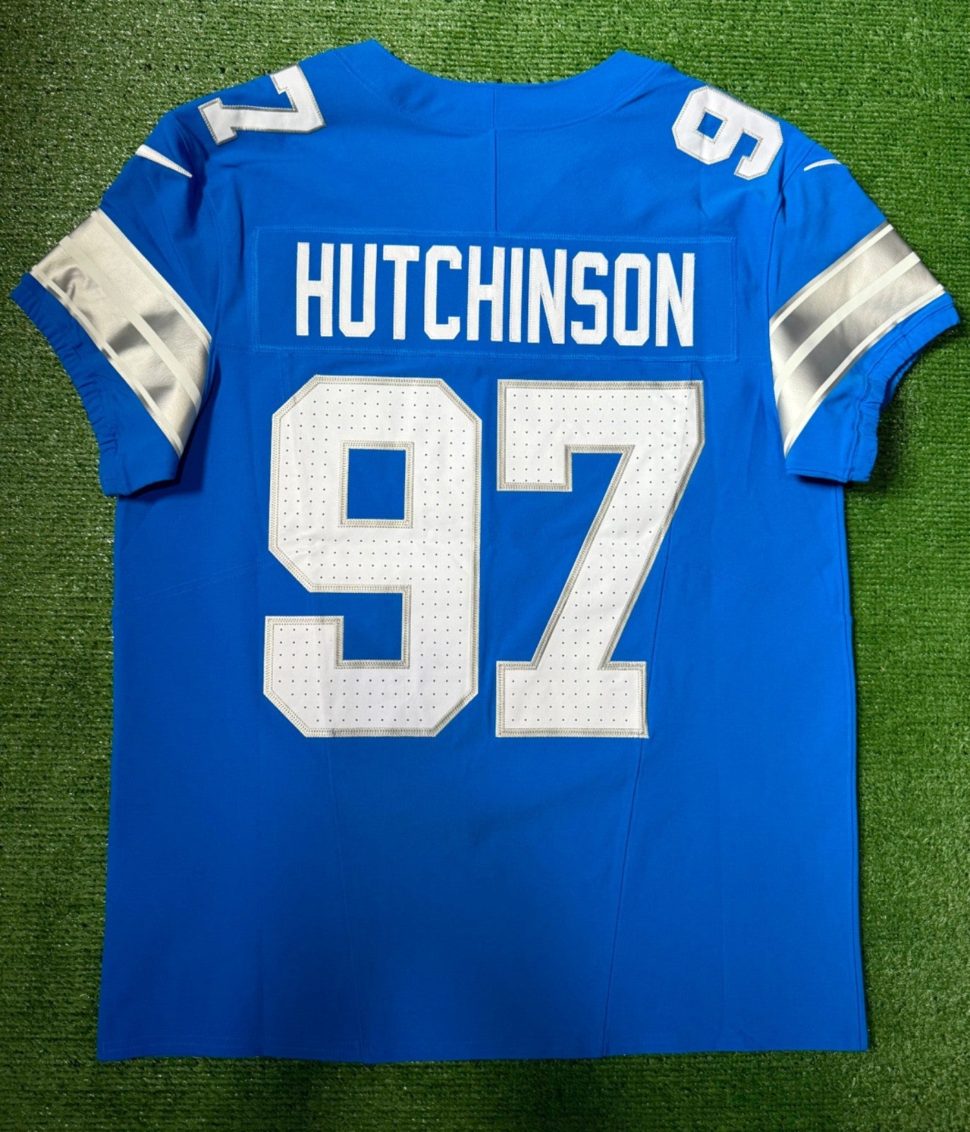 Aidan Hutchinson Detroit Lions Jersey #97 Nike Vapor FUSE Elite Blue size 44 (Large) NFL