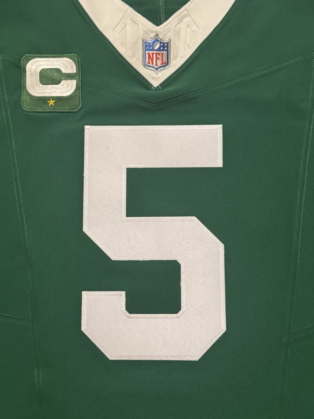 Garrett Wilson New York Jets Jersey #5 Nike Vapor Fuse Elite Green Size 40 (M) NFL