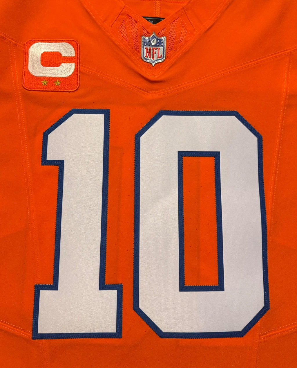 Bo Nix Denver Broncos Jersey #10 Nike Vapor Fuse Elite Orange Size 48 (XL) NFL