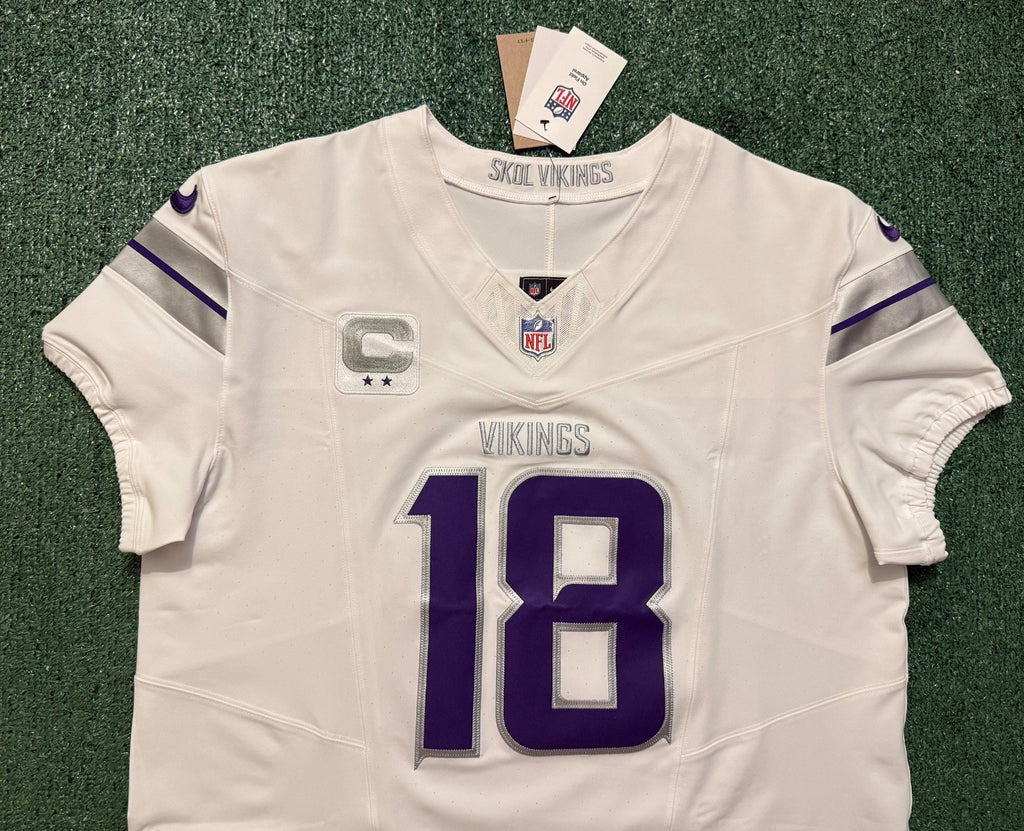 Justin Jefferson Minnesota Vikings Jersey #18 Nike Vapor FUSE Elite White Size 48 (XL) NFL