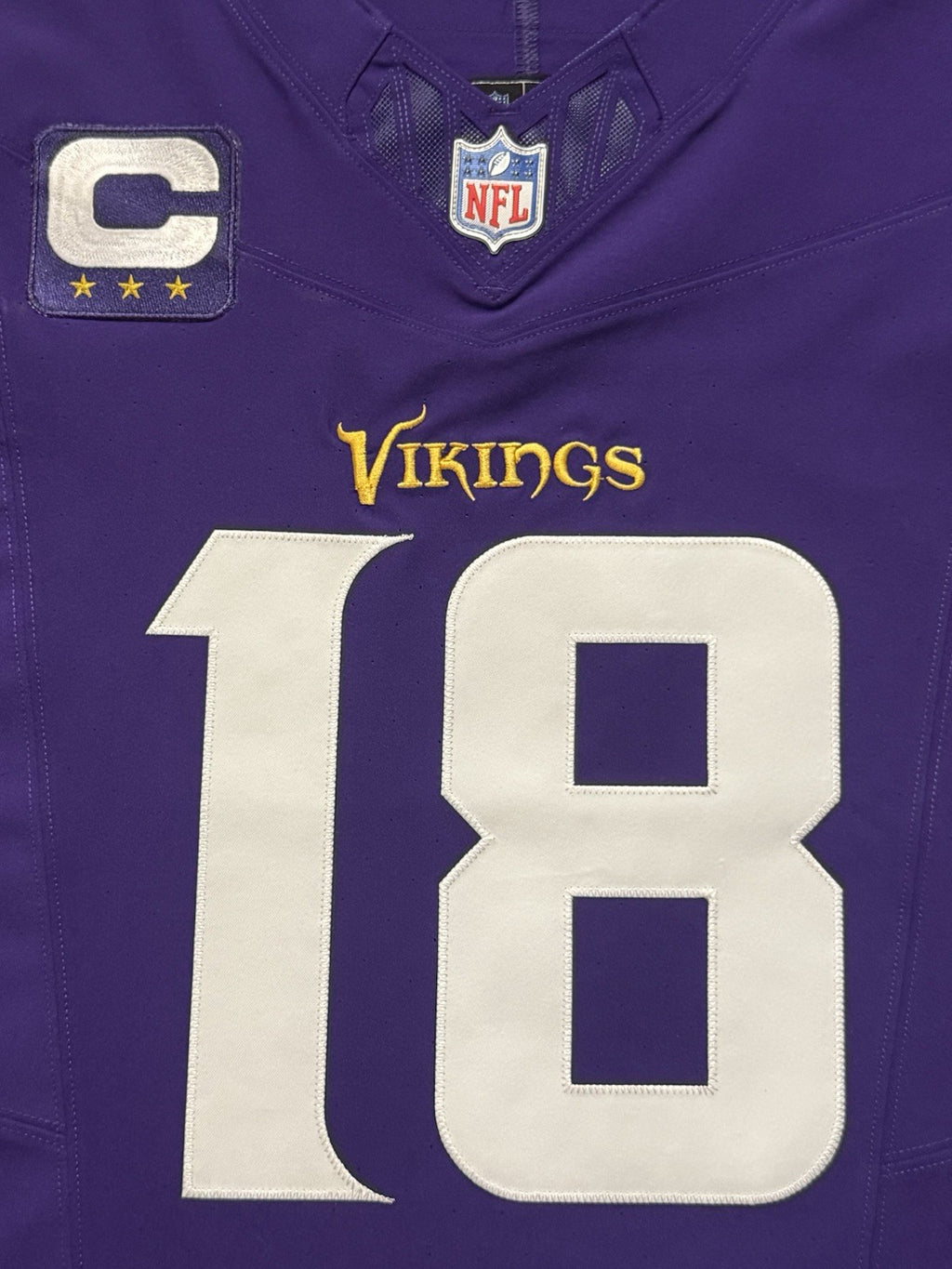 Justin Jefferson Minnesota Vikings Jersey #18 Nike Vapor FUSE Elite Purple Size 44 (Large) NFL