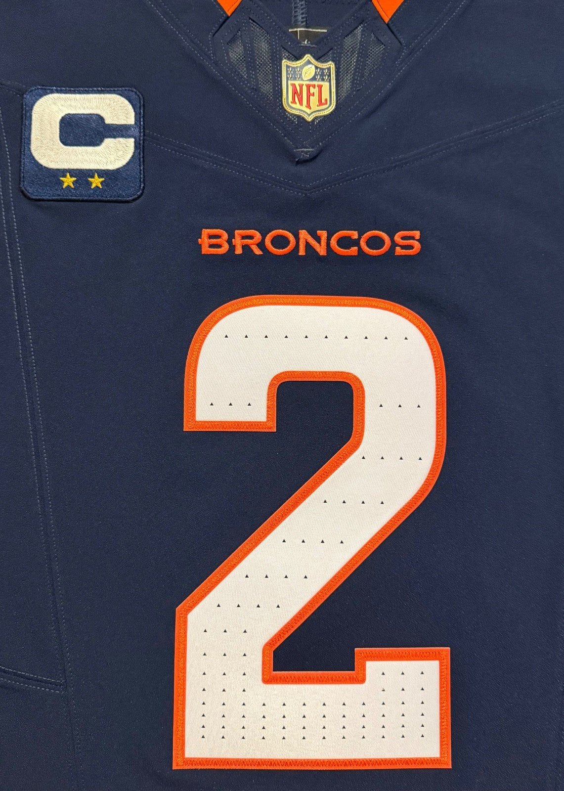 Pat Surtain II Denver Broncos Jersey #2 Nike Vapor Fuse Elite Navy Size 44 (L) NFL