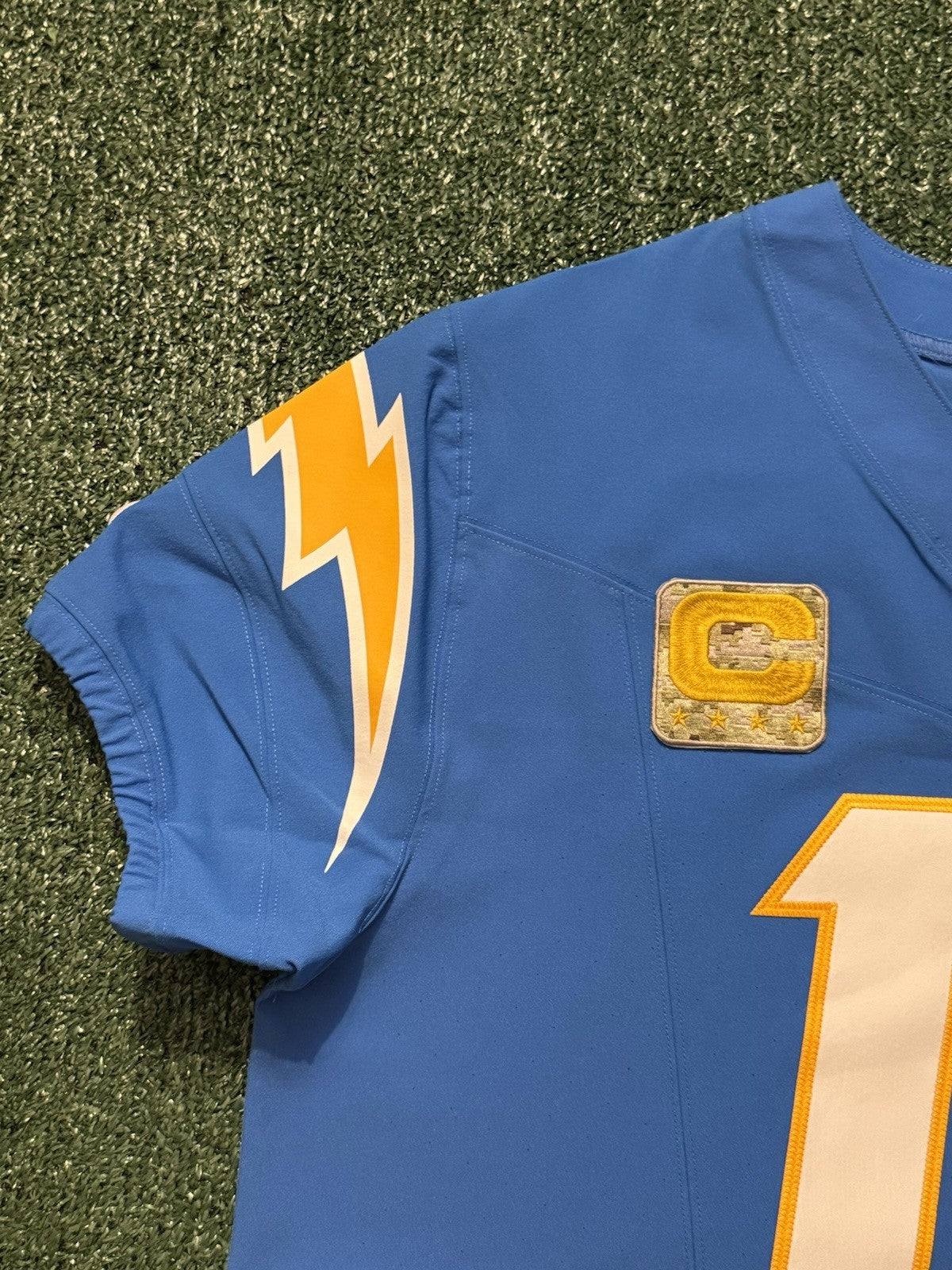 Justin Herbert Los Angeles Chargers Jersey #10 Nike Vapor Fuse Elite Blue Size 48 (XL) NFL