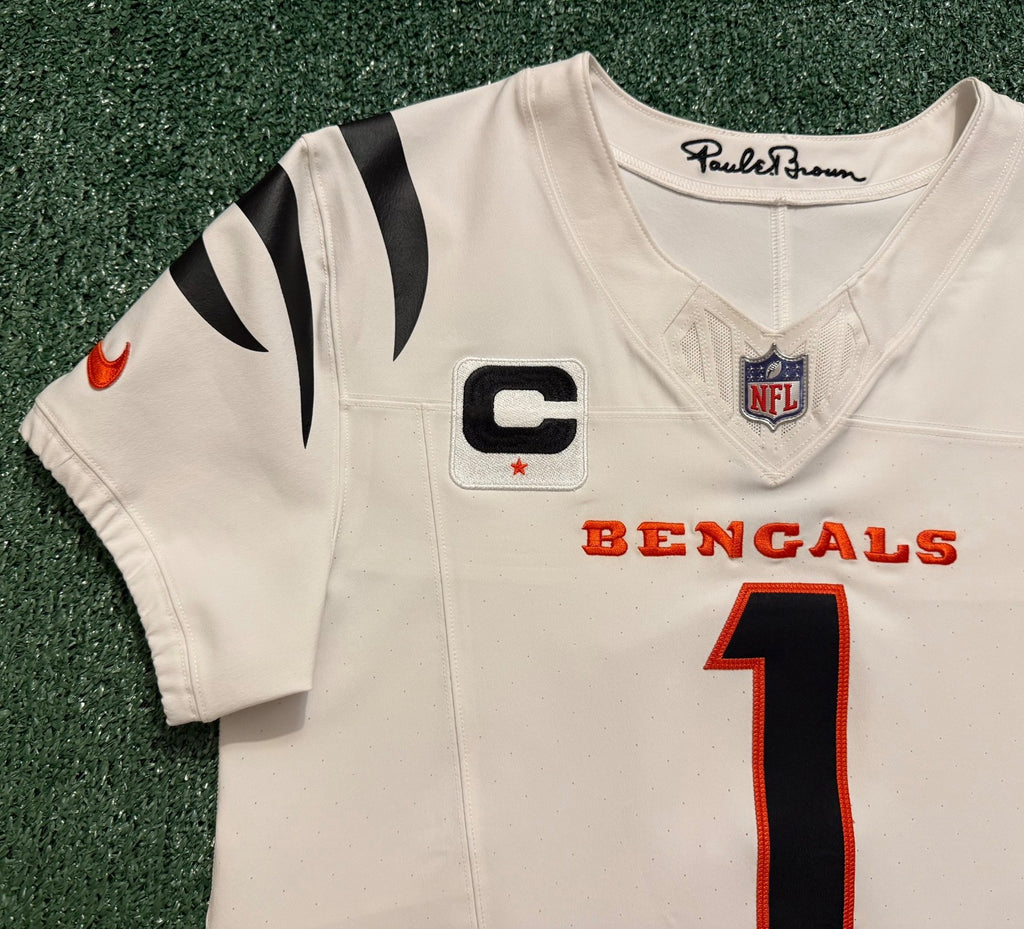 Ja'Marr Chase Cincinnati Bengals Jersey #1 Nike Vapor Fuse Elite White Size 40 (M) NFL
