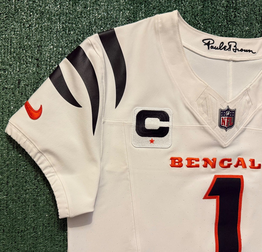 Ja'Marr Chase Cincinnati Bengals Jersey #1 Nike Vapor Fuse Elite White Size 40 (M) NFL