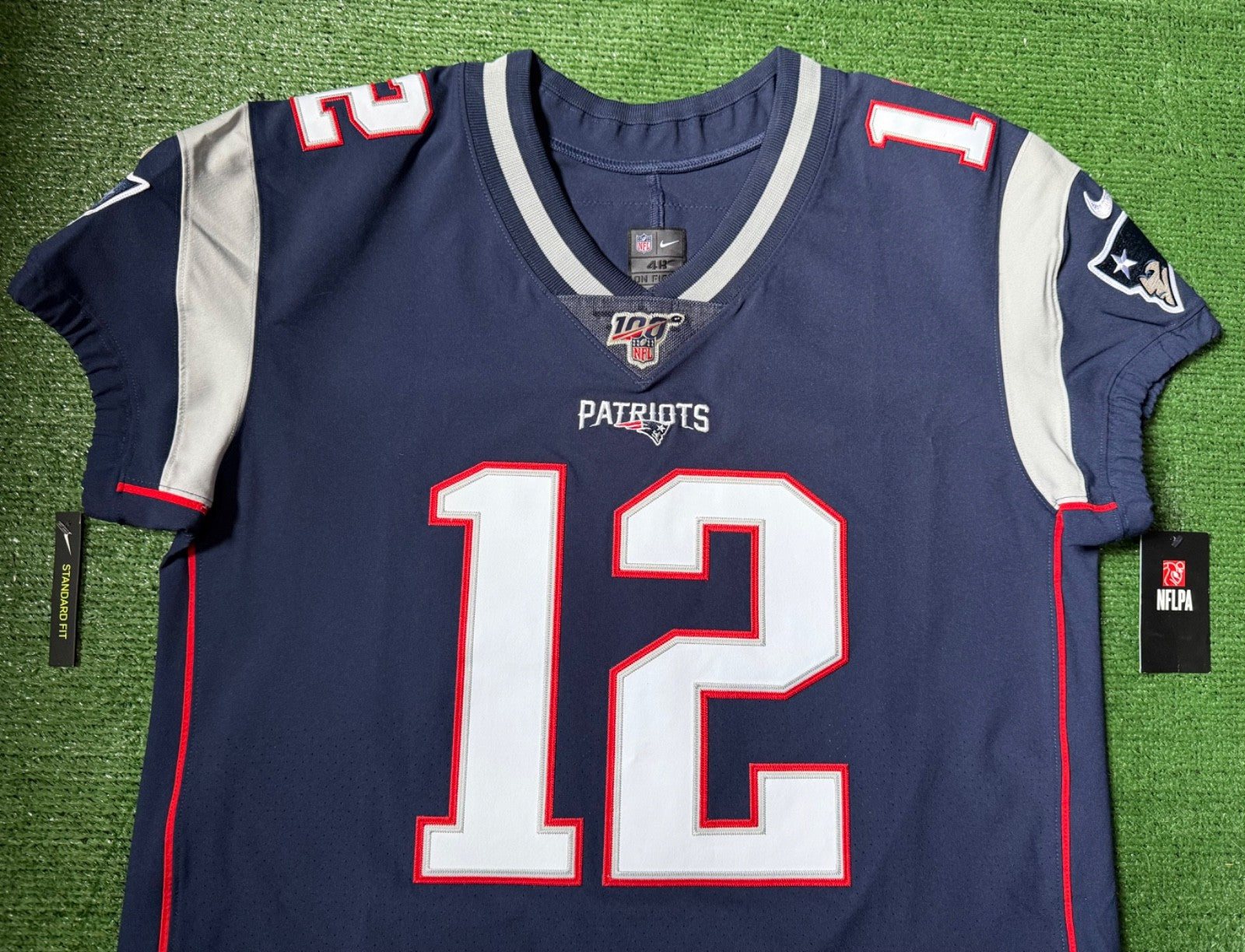 Tom Brady New England Patriots Jersey #12 Nike Vapor Elite Blue Size 48 (XL) NFL