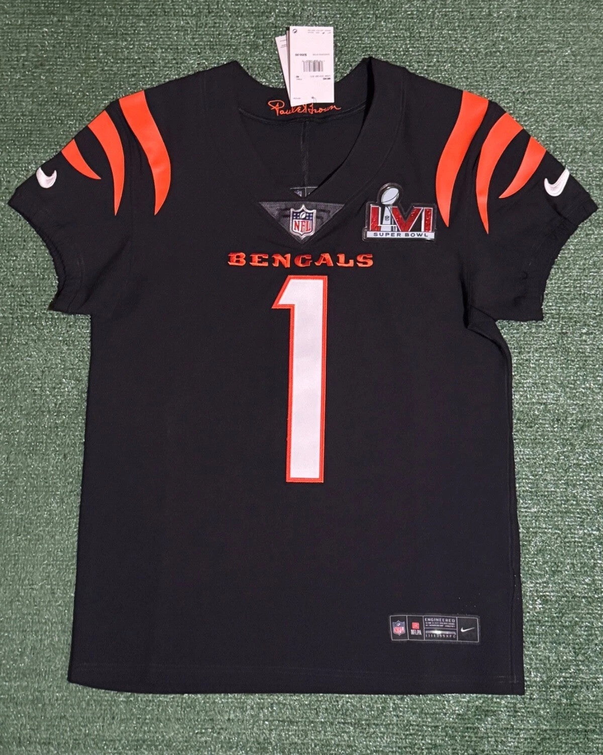 Ja'Marr Chase Cincinnati Bengals Jersey #1 Nike Vapor Elite Black Size 40 (M) NFL