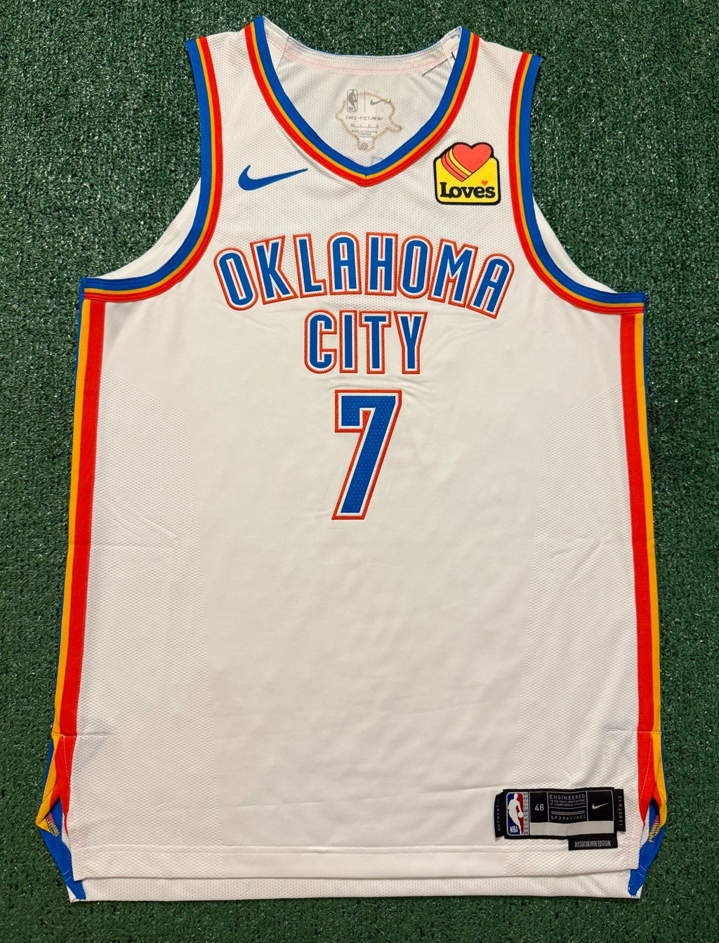 Chet Holmgren Oklahoma City Thunder Jersey #7 Nike ADV Authentic White Size 48 (L) NBA