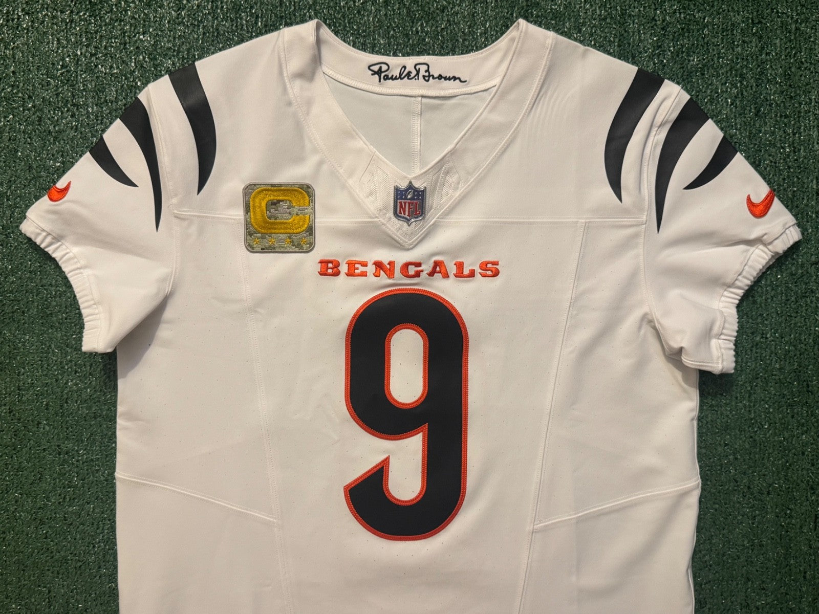 Joe Burrow Cincinnati Bengals Jersey #9 Nike Vapor FUSE Elite White Size 44 (L) NFL