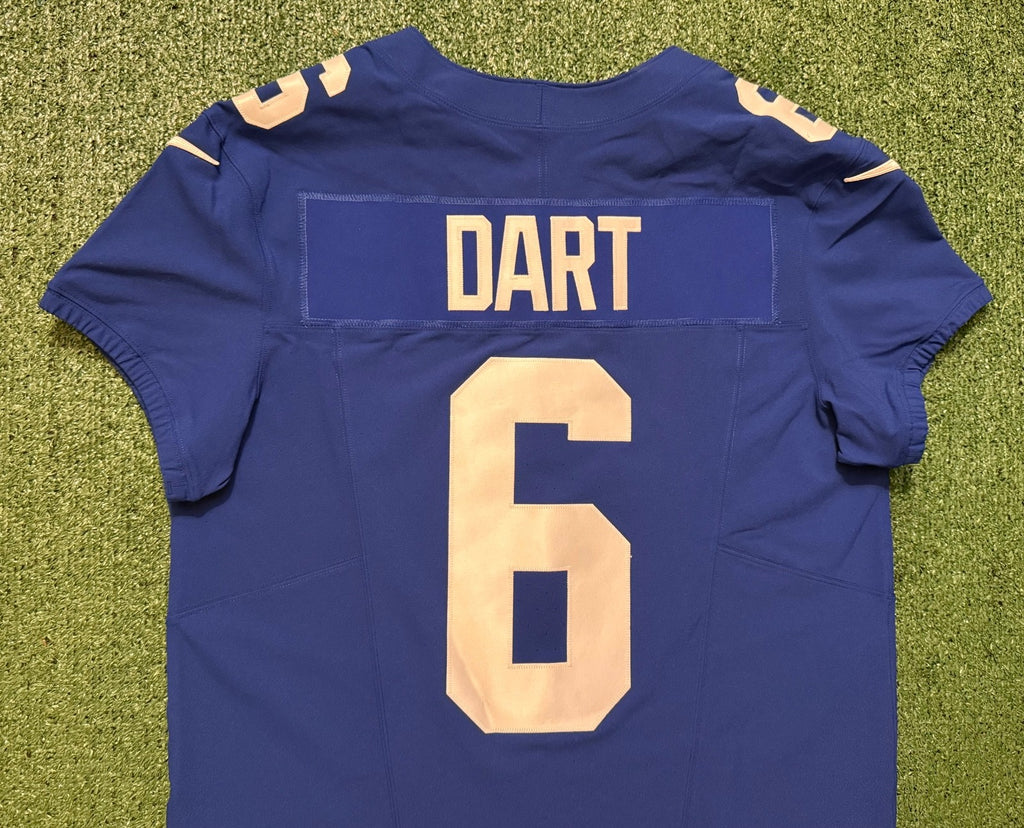 Jaxson Dart New York Giants Jersey #6 Nike Vapor FUSE Elite Blue size 44 (Large) NFL