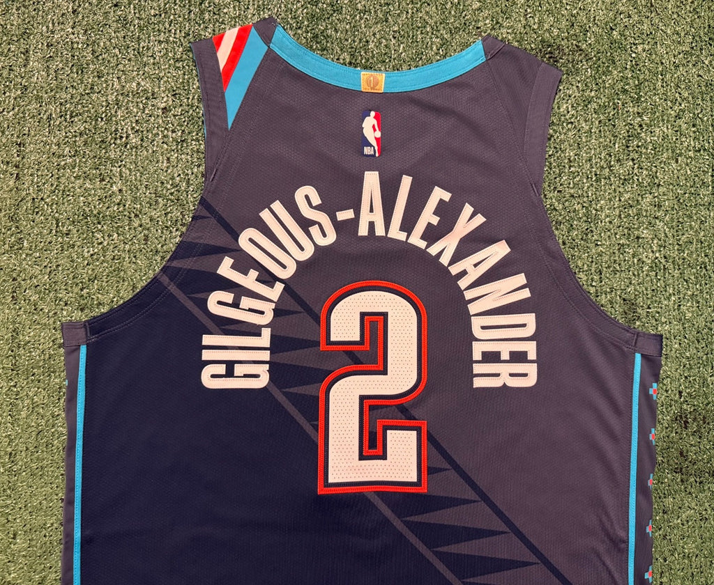 Shai Gilgeous-Alexander Oklahoma City Thunder Jersey #2 Nike ADV Authentic Blue Size 48 (L) NBA