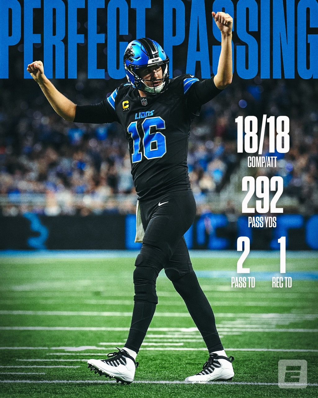 Jared Goff Detroit Lions Jersey #16  Nike Vapor FUSE Elite Black Size 44 (Large) NFL