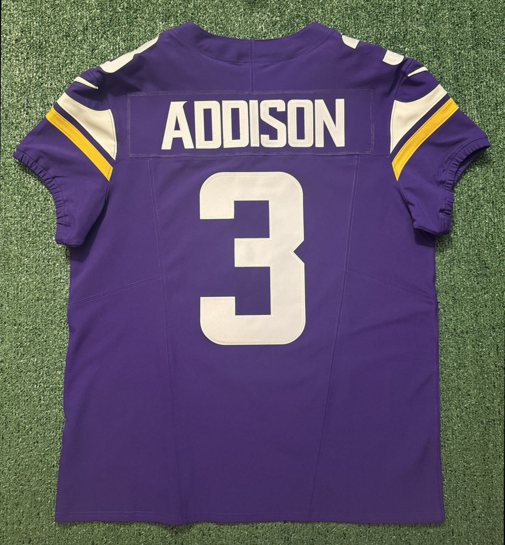 Jordan Addison Minnesota Vikings Jersey #3 Nike Vapor FUSE Elite Purple Size 44 (Large) NFL