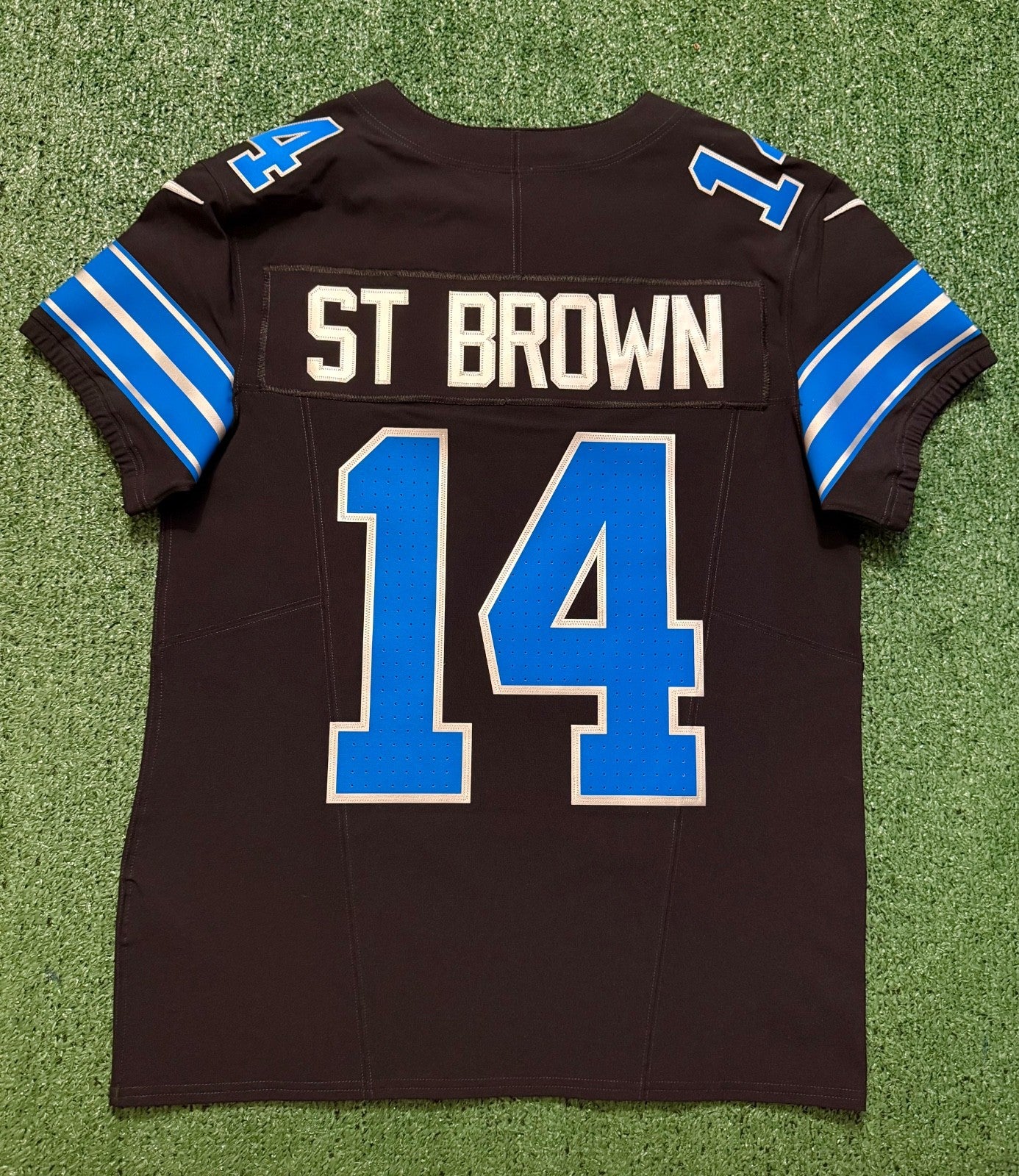 Amon Ra St Brown Detroit Lions Jersey #14 Nike Vapor FUSE Elite Black Size 40 (Medium) NFL