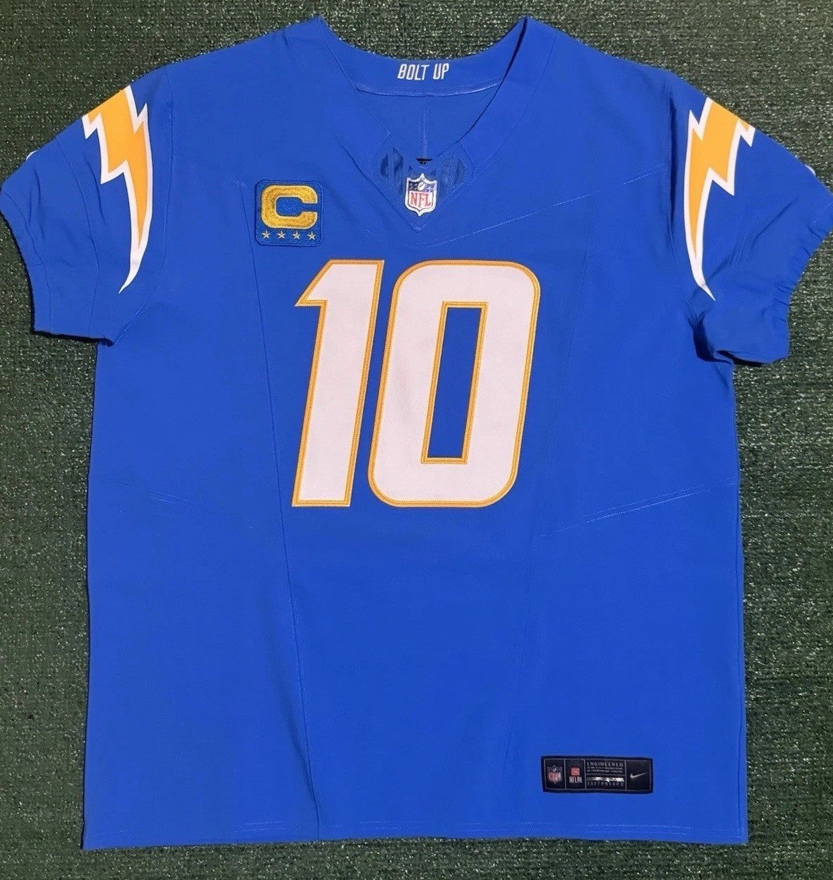 Justin Herbert Los Angeles Chargers Jersey #10 Nike Vapor Fuse Elite Blue Size 48 (XL) NFL