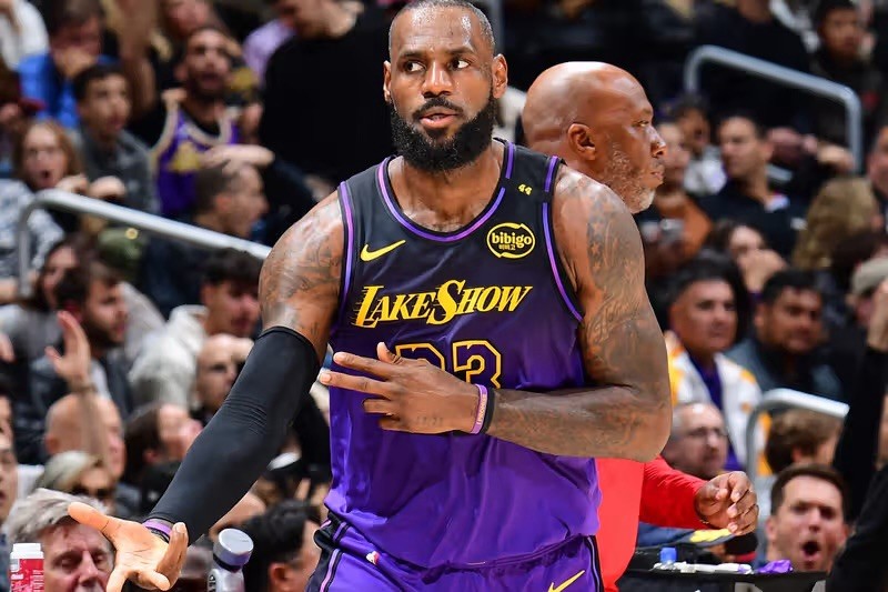 LeBron James Los Angeles Lakers Jersey #23 Nike ADV Authentic Purple Size 48 (L) NBA