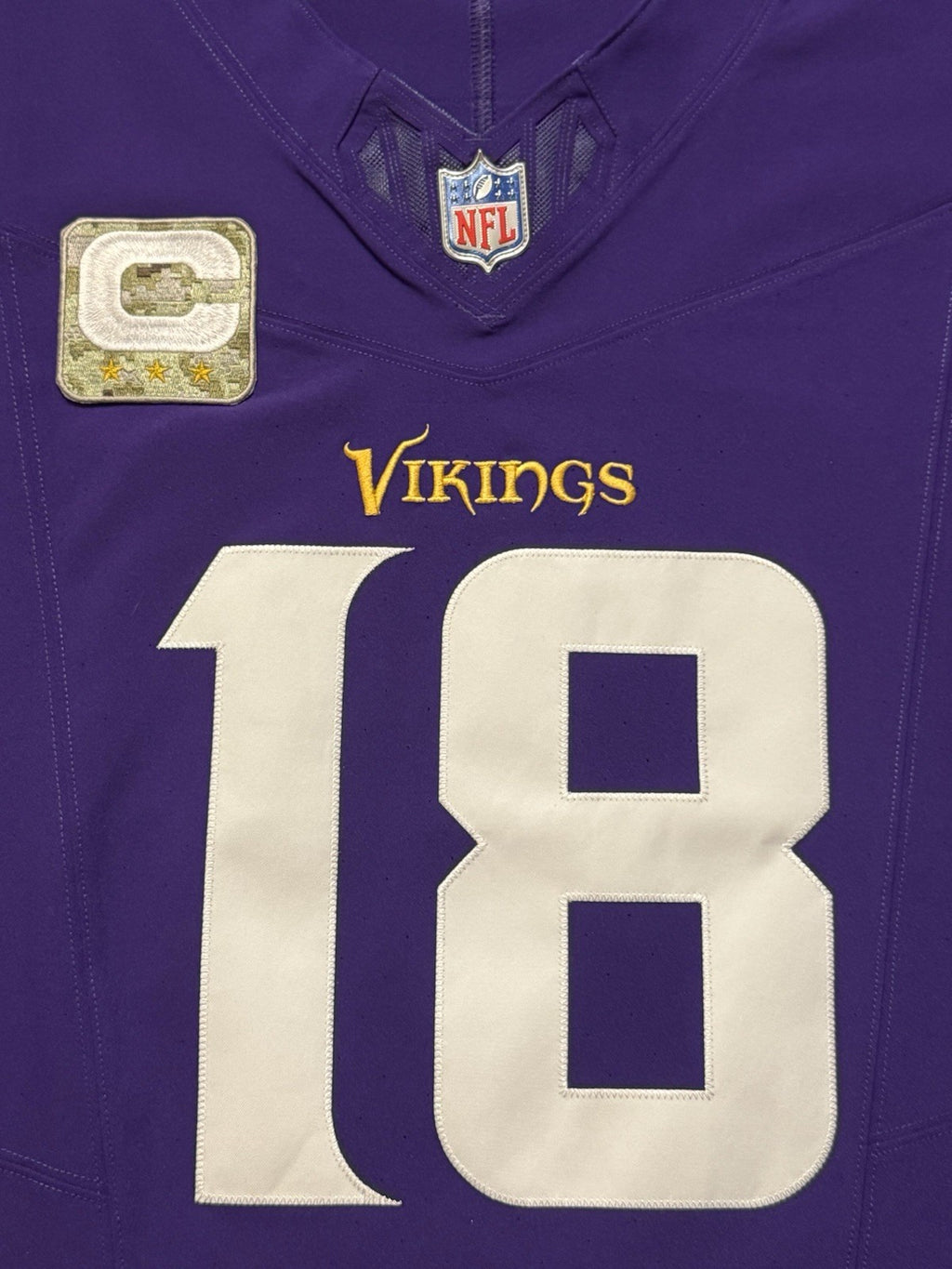 Justin Jefferson Minnesota Vikings Jersey #18 Nike Vapor FUSE Elite Purple Size 44 (Large) NFL