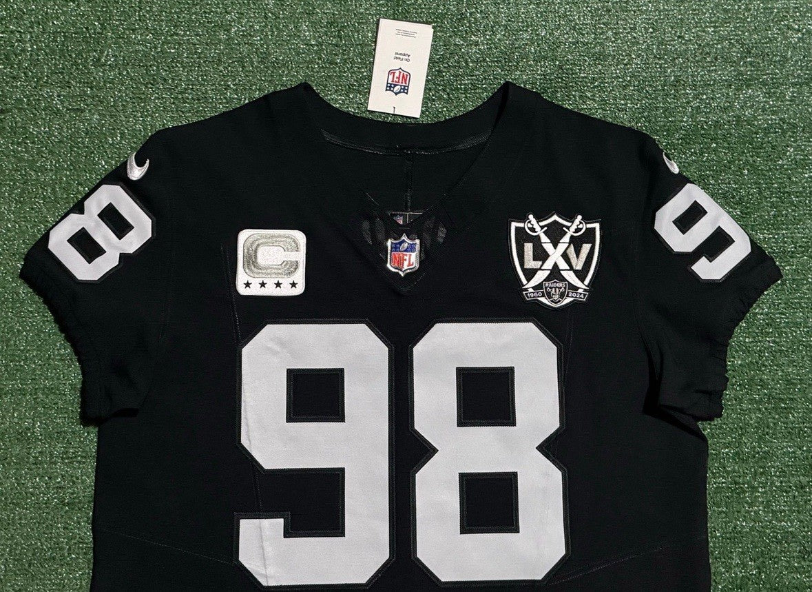 Maxx Crosby Las Vegas Raiders Jersey #98 Nike Vapor Fuse Elite Black Size 44 (L) NFL