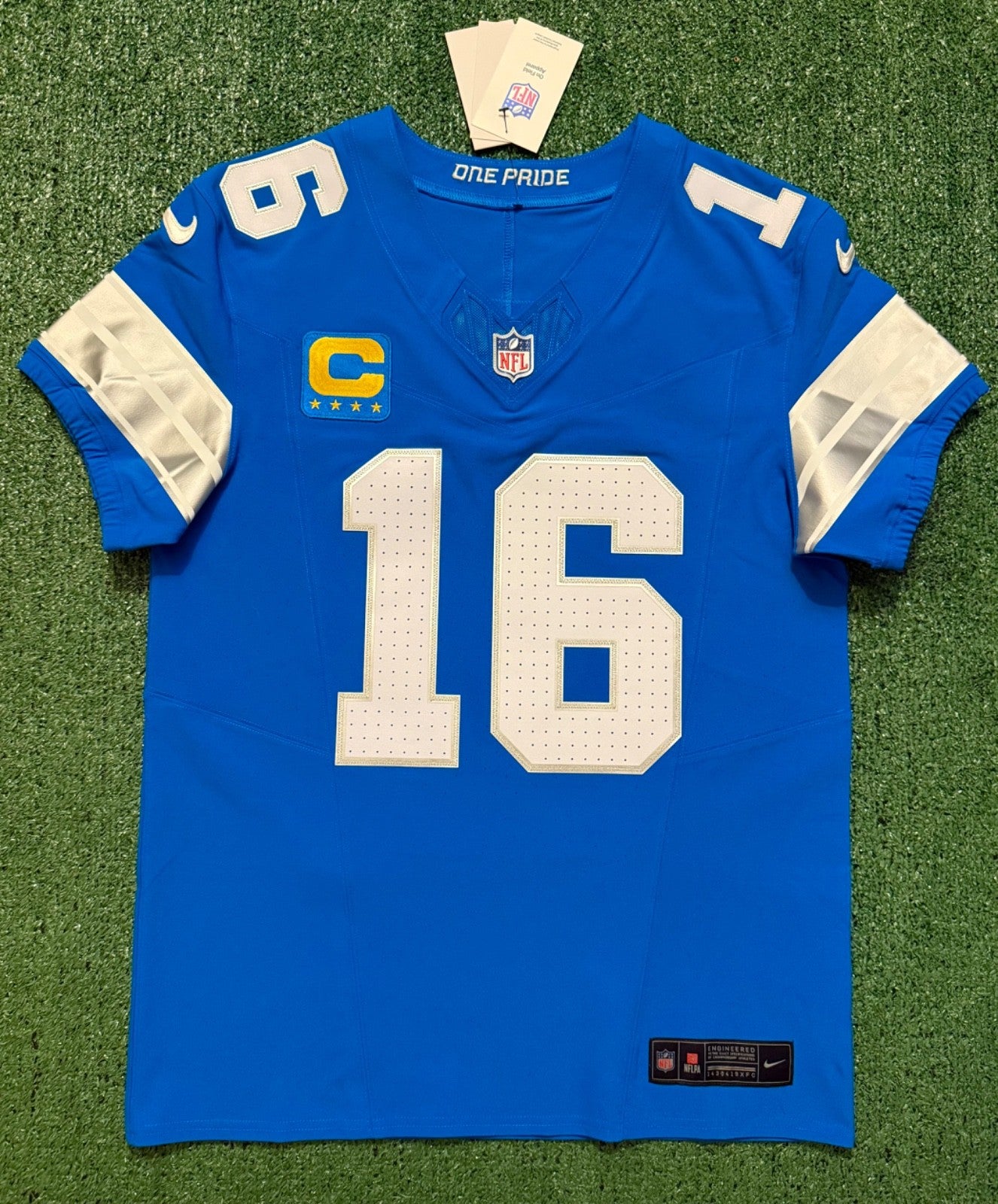 Jared Goff Detroit Lions Jersey #16  Nike Vapor FUSE Elite Blue Size 40 (Medium) NFL