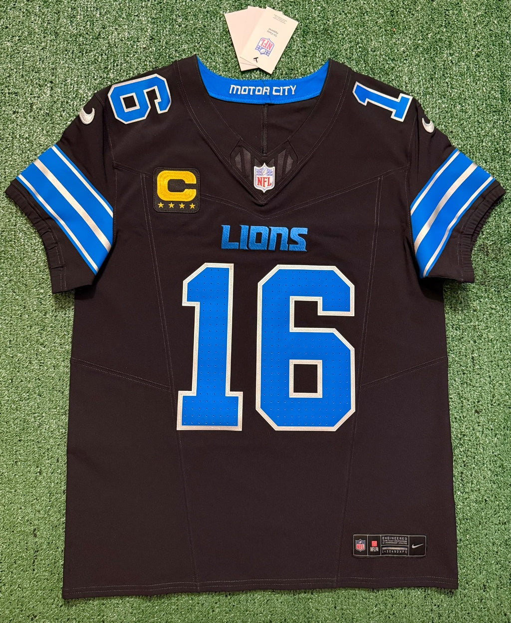 Jared Goff Detroit Lions Jersey #16  Nike Vapor FUSE Elite Black Size 40 (Medium) NFL