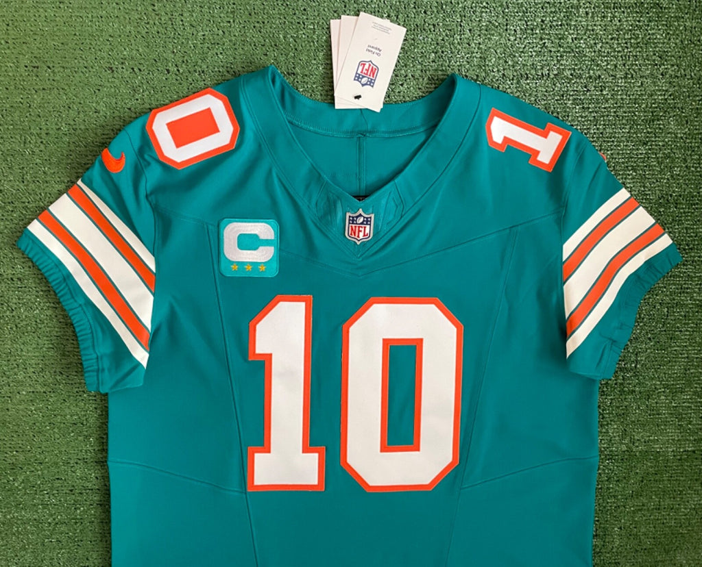 Tyreek Hill Miami Dolphins Jersey #10 Nike Vapor Fuse Elite Blue Size 44 (L) NFL